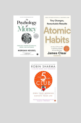 Atomic Habit +Psychology of Money +5 AM Club 3 books combo