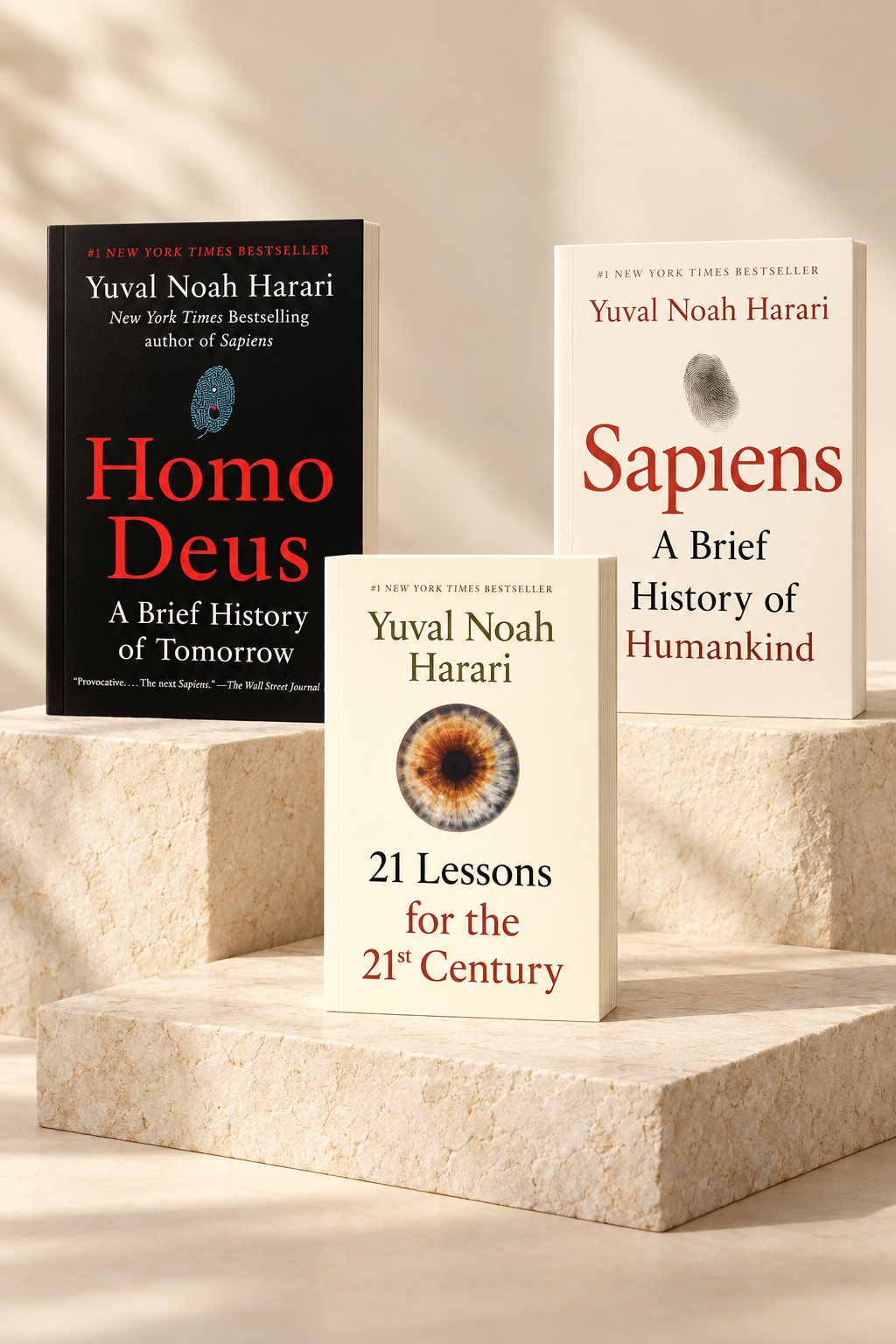 Combo (Sapiens, Homo Deus, 21 Lessons for 21st Century) by Yuval Noah Harari | Paperback - book cover