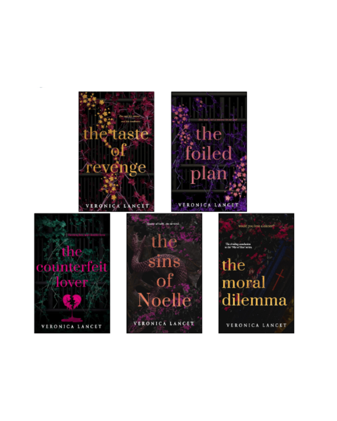 (Combo of 5)The Taste of Revenge+ The Foiled Plan+ The Counterfeit Lover+ The Sins of Noelle+ The Moral Dilemma (War of Sins) (Paperback) by Veronica Lancet