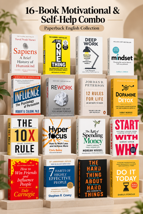 16 Bestselling Motivational & Self-Help Books Combo | Paperback Set