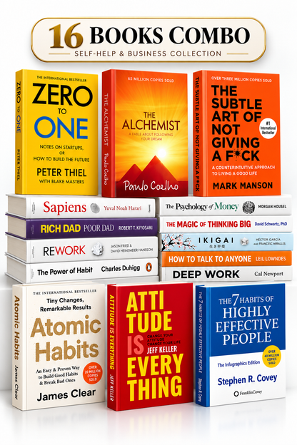 Self-help and business paperback books set