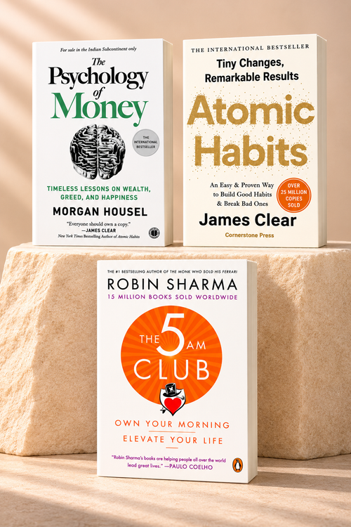 Atomic Habit +Psychology of Money +5 AM Club 3 books combo | Paperback