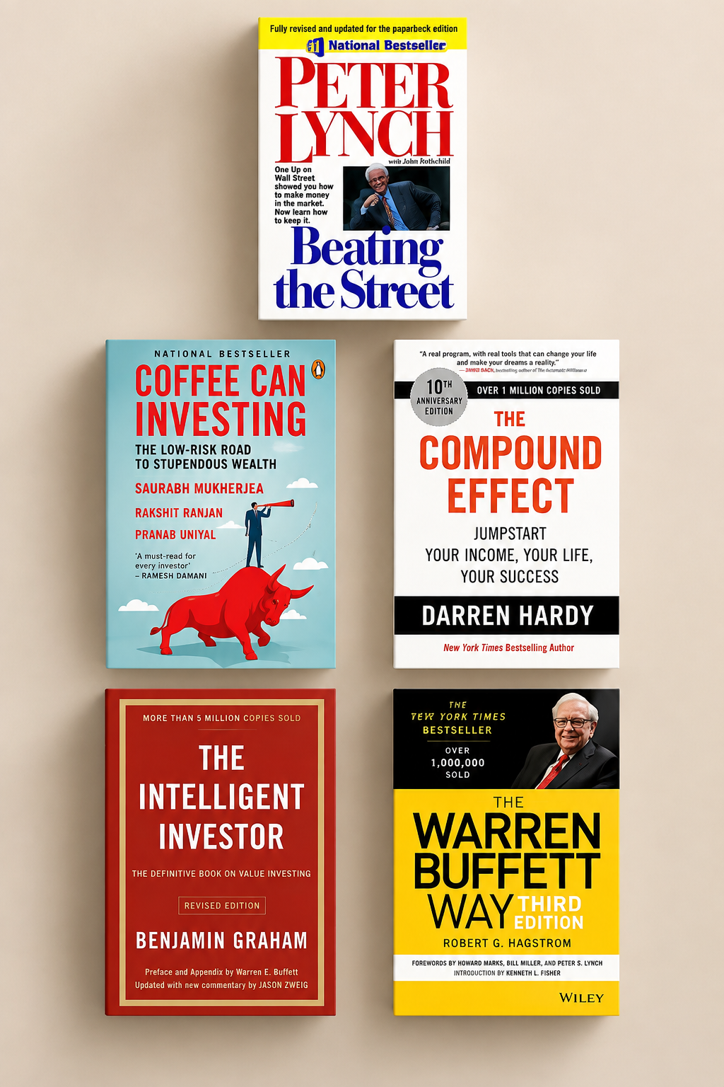 Best Investing & Stock Market Books Combo – Warren Buffett, Intelligent Investor & More | 5 Books