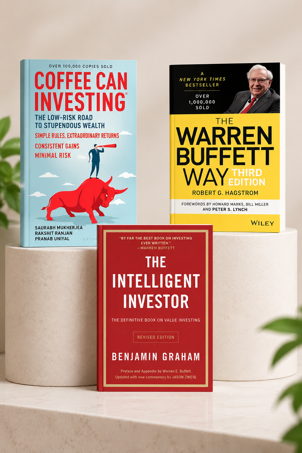 Coffee Can Investing + The Warren Buffett Way + The Intelligent Investor – 3 Books Combo
