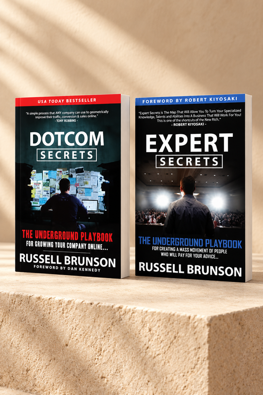 DotCom Secrets and Expert Secrets by Russell Brunson business books combo