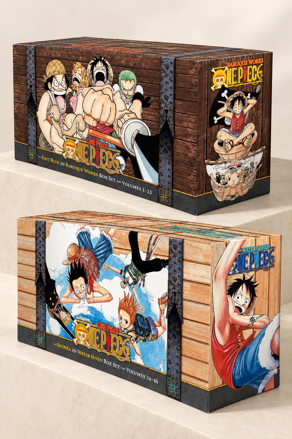 One Piece Box Set 1 + 2 Combo by Eiichiro Oda | Volumes 1–46 | English Paperback Manga - book cover