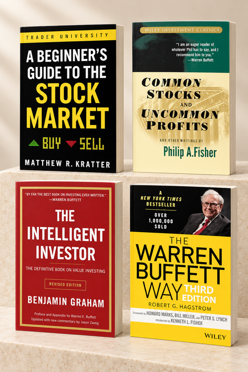 Common Stocks and Uncommon Profits + A Beginner's Guide to the Stock Market + The Intelligent Investor + The Warren Buffett Way