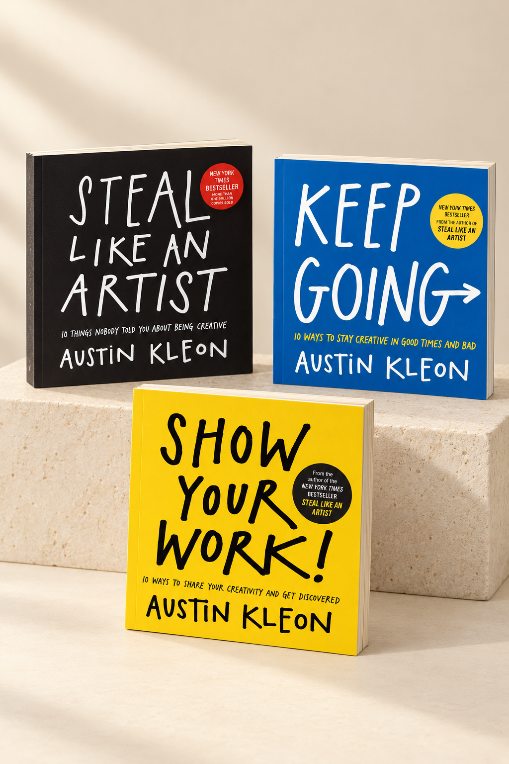Austin Kleon 3-Book Combo | Steal Like an Artist + Show Your Work + Keep Going