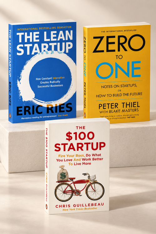 The Lean Startup + The $100 Startup + Zero to One | 3 Books Business & Entrepreneurship Combo