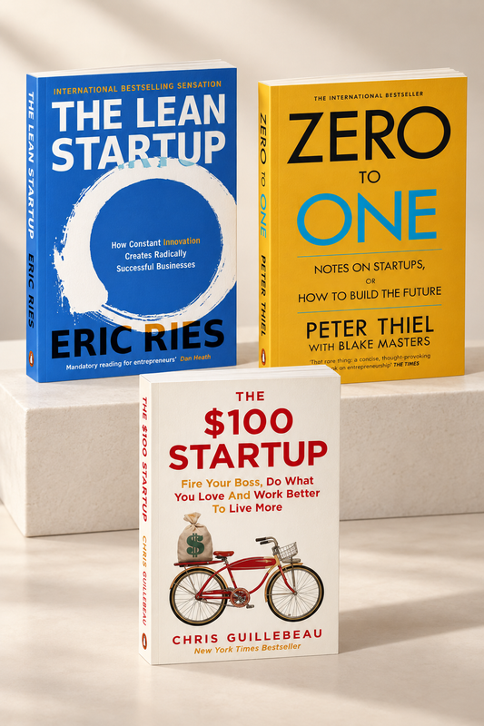 The Lean Startup + The $100 Startup + Zero to One | 3-Book Business & Entrepreneurship Combo