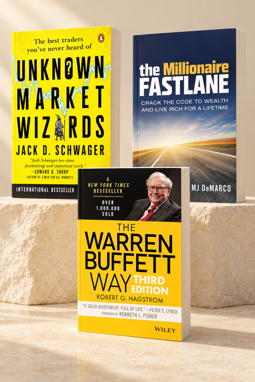 Unknown Market Wizards + The Millionaire Fastlane + The Warren Buffett Way | 3 Books Combo